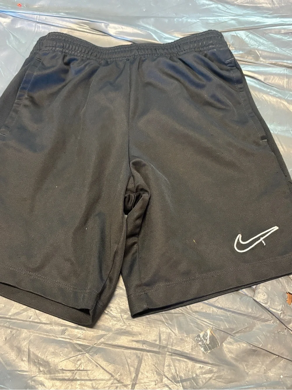 Nike Black Boys' Athletic Shorts with White Swoosh